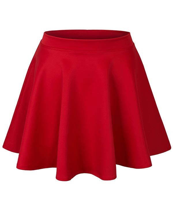 Womens Casual Suspender Skirts Basic High Waist Flared Solid Mini Skater  Skirt | Fruugo JP